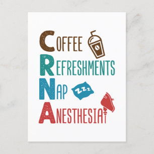 CRNA-koffie verfrist nap-anesthesie Briefkaart