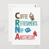 CRNA-koffie verfrist nap-anesthesie Briefkaart (Voorkant / Achterkant)