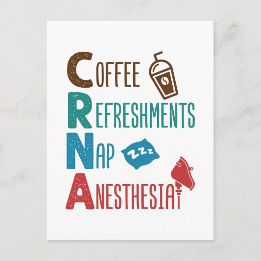 CRNA-koffie verfrist nap-anesthesie Briefkaart (Voorkant)