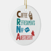 CRNA-koffie verfrist nap-anesthesie Keramisch Ornament (Rechts)