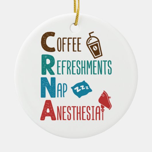 CRNA-koffie verfrist nap-anesthesie Keramisch Ornament (Voorkant)