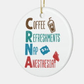CRNA-koffie verfrist nap-anesthesie Keramisch Ornament (Links)