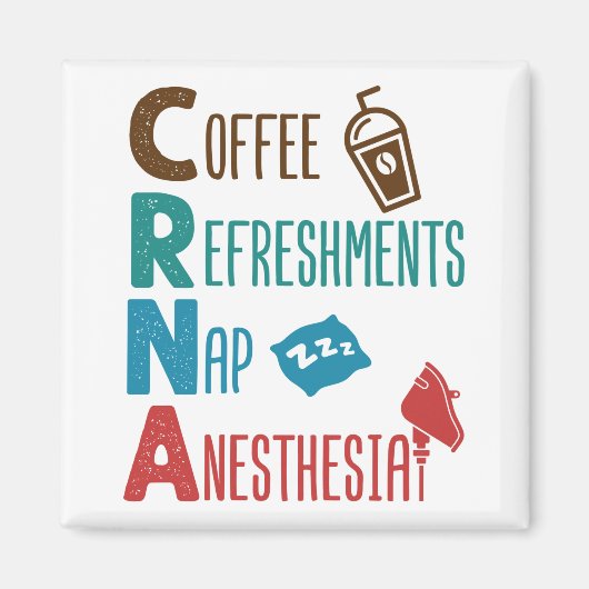 CRNA-koffie verfrist nap-anesthesie Magneet (Voorkant)