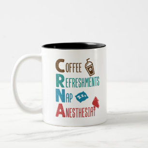 CRNA-koffie verfrist nap-anesthesie Tweekleurige Koffiemok