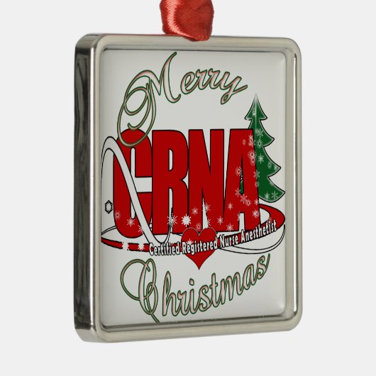 CRNA MERRY CHRISTMAS verpleegkundige anesthetist Metalen Ornament (Rechts)