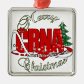 CRNA MERRY CHRISTMAS verpleegkundige anesthetist Metalen Ornament (Voorkant)