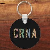 CRNA Nurse anesthetist Cheetah leopard print Sleutelhanger (Voorkant)