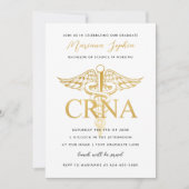 CRNA Nurse Graduation Party Announcement Gold Kaart (Voorkant)