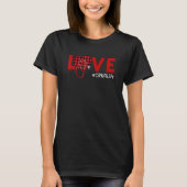Crna Nurse Pset Red Love Heart Stethoscoop Rn Nur T-shirt (Voorkant)