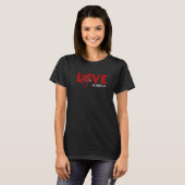 CRNA Nurse Pset Red Love Heart Stethoscoop RN Nur T-shirt (Voorkant volledig)