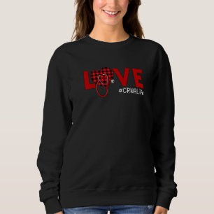 CRNA Nurse Pset Red Love Heart Stethoscoop RN Nur Trui