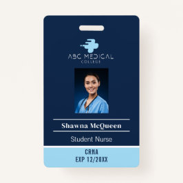 CRNA Student Nurse Practitioner Blue QR Code Foto Badge