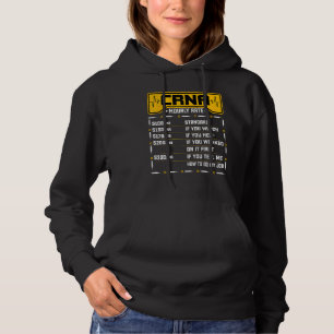 CRNA Uurly rate - Funny Anesthesiology Nurse Anes Hoodie
