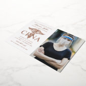 CRNA Verpleegkundig Afstuderen Foto Gold Folie Uitnodiging (Gedraaid)