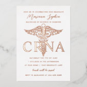 CRNA-verpleegkundige afstudeer uitnodiging met gou (Voorkant)