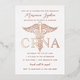 CRNA-verpleegkundige afstudeer uitnodiging met gou