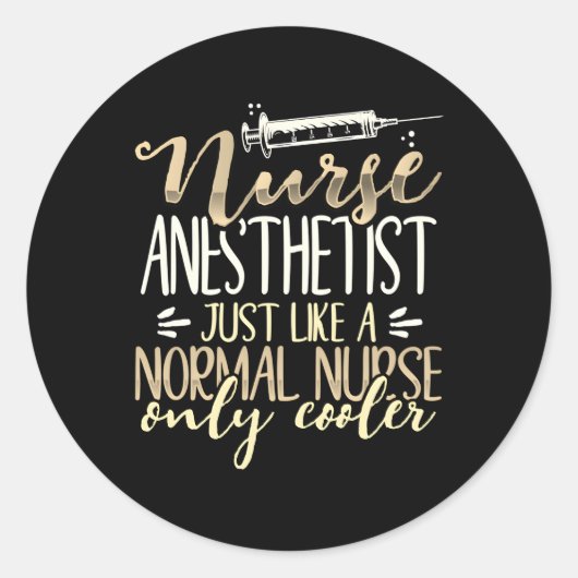 CRNA verpleegkundige anesthesist normaal verpleegk Ronde Sticker (Voorkant)