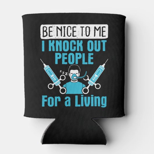 CRNA verpleegkundige anesthesist slaat mensen uit Blikjeskoeler (Achterkant)