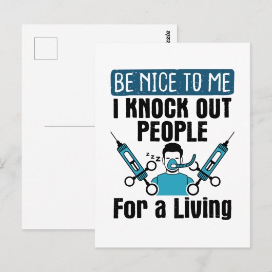 CRNA Verpleegkundigen Anesthesioloog Briefkaart (Voorkant / Achterkant)