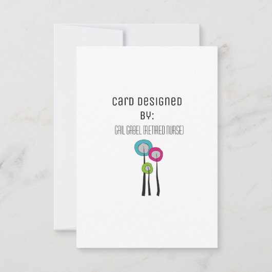 CRNA Verpleegkundigen Gefeliciteerd  Bedankkaart (Achterkant)