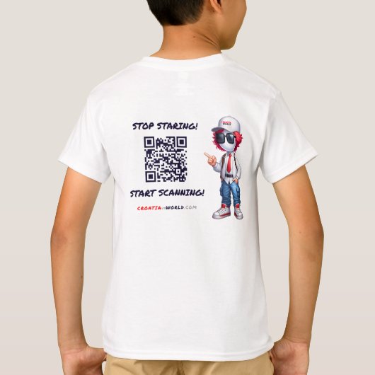 CRO@ - Wit voor & achter T-shirt (Achterkant)