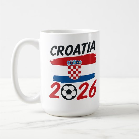 Croatia 2026 Soccer Fan Design Flag Colors Koffiemok (Links)