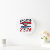 Croatia 2026 Soccer Fan Design Flag Colors Ronde Klok (Huis)