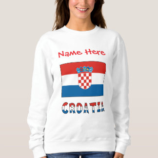 Croatia Croatian Flag Red Personalized Name Women  Trui
