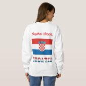 Croatia Croatian Flag Red Personalized Name Women  Trui (Achterkant volledig)