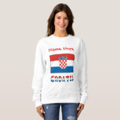 Croatia Croatian Flag Red Personalized Name Women  Trui (Voorkant volledig)