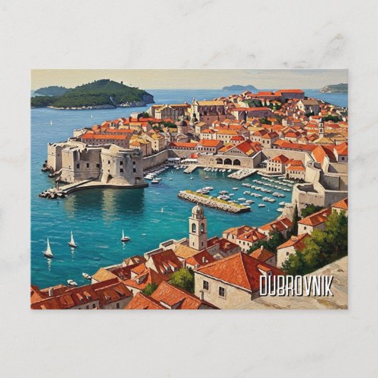 Croatia Dubrovnik Travel Feestdagenkaart (Voorkant)