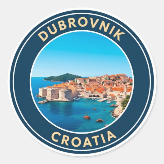 Croatia Dubrovnik Travel Ronde Sticker (Voorkant)
