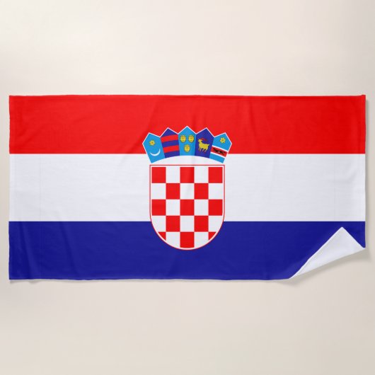 Croatia flag Beach Towel Strandlaken (Voorkant)