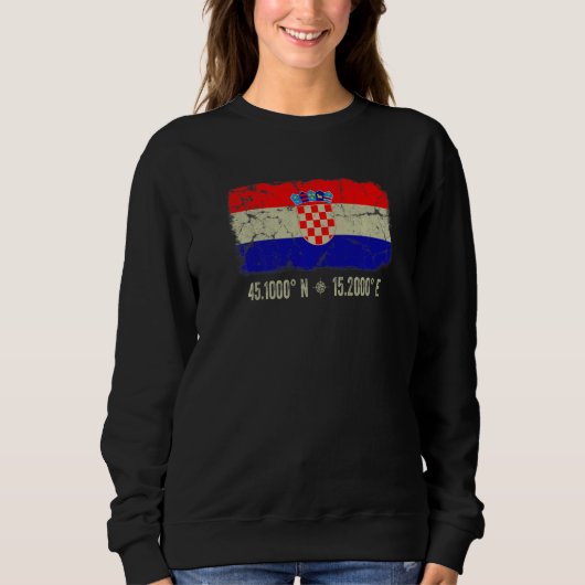 Croatia Flag Coordinates Men Women Croatian Herita Trui (Voorkant)