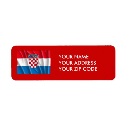 CROATIA FLAG ETIKET (Voorkant)