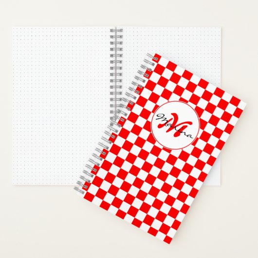 Croatia | Hrvatska | Checkered Name Monogram Notitieboek (Binnen)