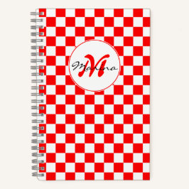 Croatia | Hrvatska | Checkered Name Monogram Notitieboek