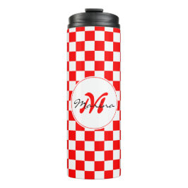 Croatia | Hrvatska | Checkered Name Monogram  Thermosbeker