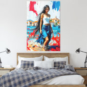 Croatia Hrvatska Kroatien Hrv Zagreb Split Flag  Canvas Afdruk (Insitu (Slaapkamer))