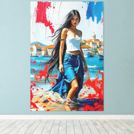Croatia Hrvatska Kroatien Hrv Zagreb Split Flag  Canvas Afdruk