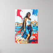 Croatia Hrvatska Kroatien Hrv Zagreb Split Flag  Canvas Afdruk (Voorkant)