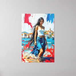 Croatia Hrvatska Kroatien Hrv Zagreb Split Flag  Canvas Afdruk