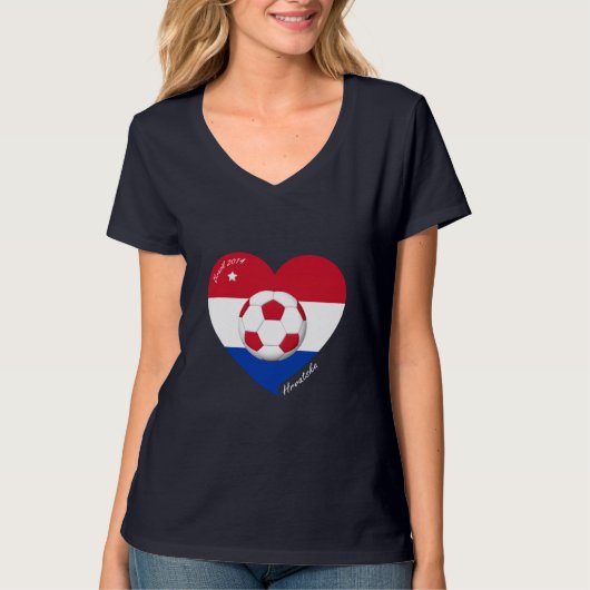 Croatia "HRVATSKA" Soccer Team Fútbol Croacia 2014 T-shirt (Voorkant)