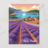 Croatia Hvar Lavendar Fields Briefkaart (Voorkant)