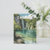 Croatia Illustration Travel Art Vintage Briefkaart (Staand voorkant)