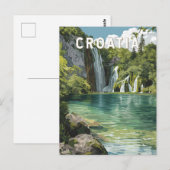 Croatia Illustration Travel Art Vintage Briefkaart (Voorkant / Achterkant)