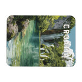 Croatia Illustration Travel Art Vintage Magneet (Horizontaal)