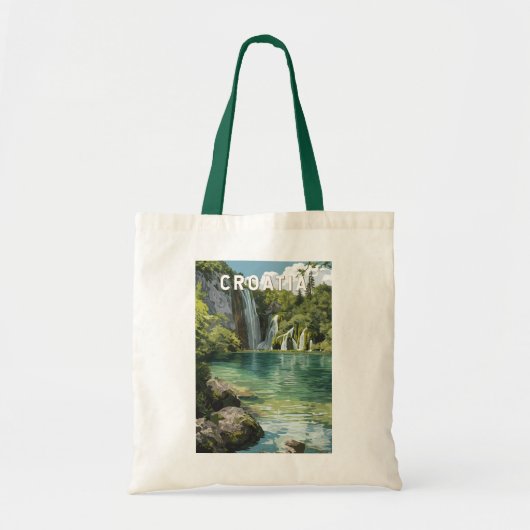 Croatia Illustration Travel Art Vintage Tote Bag (Voorkant)