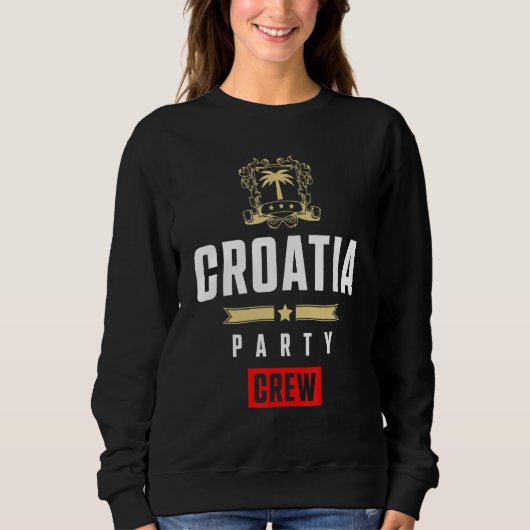 Croatia Party Crew  Cool Hrvatska Vacation Team Trui (Voorkant)