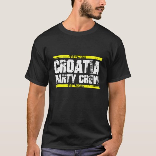 Croatia Party Crew  Hrvatska Team T-shirt (Voorkant)